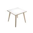 Bureau LEONARDO - 80 cm - Pieds bois - Blanc chants chêne