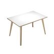 Bureau LEONARDO - 120 cm - Pieds bois - Blanc chants chêne
