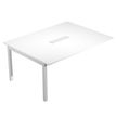 Artarredi - Mesa - rectangular - blanco - gris aluminio base