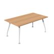 Table de réunion PLAZA - L160 x H72 x P90 - Pieds métal - Plateau hêtre