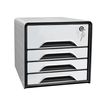 Smoove Secure by CEP - Module de classement 4 tiroirs - blanc - fermable à clé