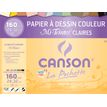 Canson - Pochette papier à dessin couleur - 12 feuilles - 24 x 32 cm - 160 gr - mi-teintes claires
