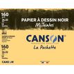 Canson - Pochette papier à dessin - 12 feuilles - 24 x 32 cm - 160 gr - noir