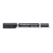 STAEDTLER Lumocolor duo - Stift met dubbele punt - permanent - zwart - 1.5 mm / 0.6 mm - gemiddeld / fijn