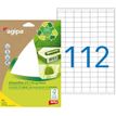 Apli Agipa - Etui A5 - 1568 Étiquettes 100% recyclées blanches multi-usages - 12 x 18,3 mm - coins arrondis - réf 101242