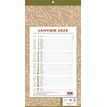 Bouchut 409 Natura - Calendrier de bloc mensuel à feuillets - 19 x 36 cm - beige