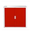Paperflow easyOffice - Keukenkast - 2 planken - 2 deuren - metaal, polypropyleen, high-impact tinted polysterene - wit, rood