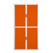 Armoire haute à rideaux EASY OFFICE - 110 x 204 x 41,5 cm - Corps blanc - Rideaux et poignée orange