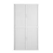 Armoire basse à rideaux EASY OFFICE - 110 x 204 x 41,5 cm - Corps, rideaux et poignée blanc