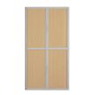 Armoire haute à rideaux EASY OFFICE - 110 x 204 x 41,5 cm - Corps et poignée gris - Rideaux imitation hêtre