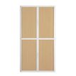 Armoire haute à rideaux EASY OFFICE - 110 x 204 x 41,5 cm - Corps et poignée blanc - Rideaux imitation hêtre