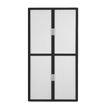 Armoire haute à rideaux EASY OFFICE - 110 x 204 x 41,5 cm - Corps noir - Rideaux et poignée blanc