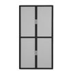Armoire haute à rideaux EASY OFFICE - 110 x 204 x 41,5 cm - Corps noir - Rideaux et poignée gris