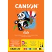 Canson Kids Création - Bloc dessin - 30 feuilles - A4 - 120 gr - couleurs assorties