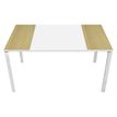 Table de réunion EASYDESK - L150 x P114 x H75 cm - blanc/hêtre