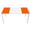 Bureau droit EASYDESK - L160 x P80 cm  - Blanc/orange