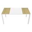 Bureau droit EASYDESK - L160 x P80 cm  - Blanc/hêtre