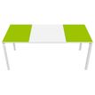 Bureau droit EASYDESK - L180 x P80 cm  - Blanc/vert