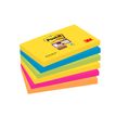 Post-it - 6 Blocs notes Super Sticky Rio - couleurs vives assorties - 76 x 127 mm