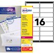 Avery - 1600 Étiquettes adresse blanches - 99,1 x 33,9 mm - Impression laser - réf L7162-100