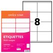 Office Star - Blanco - 105 x 70 mm 800 etiqueta(s) (100 hoja(s) x 8) etiquetas