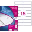 Office Star - Wit - 99.1 x 33.9 mm 1600 etiket(ten) (100 vel(len) x 16) etiketten