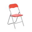 Chaise pliante JUNY - assise et dossier recouverts de PVC - Rouge