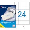 Agipa Etiquettes - Permanente kleeflaag - wit - 50 x 50 mm 2400 etiket(ten) (100 vel(len) x 24) doos - etiketten