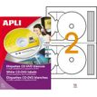 Apli Agipa - 200 Étiquettes adhésives CD/DVD blanches- Ø 117 mm - réf 119884