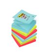 Post-it - 6 Blocs Z-Notes Super Sticky Miami - couleurs assorties - 76 x 76 mm