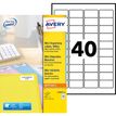 Avery - Wit - 25.4 x 45.7 mm 600 etiket(ten) (15 vel(len) x 40) adresetiketten