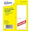 Avery -  1000 étiquettes à cheval pré-imprimées Soldé - 50 x 125 mm - Blanc/Rouge