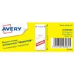 Avery -  500 étiquettes à cheval pré-imprimées Promotion - 50 x 125 mm - Blanc/Rouge
