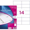 Office Star - Wit - 105 x 42.4 mm 1400 etiket(ten) (100 vel(len) x 14) etiketten