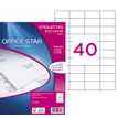 Office Star - Wit - 48.5 x 25.4 mm 4000 etiket(ten) (100 vel(len) x 40) etiketten