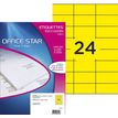 Office Star - 2400 Étiquettes multi-usages jaune - 70 x 37 mm - réf OS43474Y