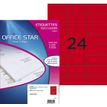 Office Star - Rood - 70 x 37 mm 2400 etiket(ten) (100 vel(len) x 24) etiketten