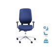 OfficePro ROMEO - Stoel - ergonomisch - armsteunen - T-vormig - kanteling - draaibaar - aluminium, nylon, textiel, staal, Hoge-dichtheidsschuim, 100% polyester - zwart, blauw