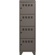 Casier de bureau monobloc métallique avec pieds - 4 portes - H134 x L40 x P40 cm - gris souris