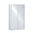 Armoire haute monobloc à rideaux ETIC - 198 x 120 cm - blanc