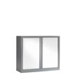 Armoire basse monobloc à rideaux ETIC - 100 x 120 cm - aluminium/blanc