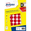 Avery - Etui A5 - 400 Pastilles adhésives - rouge - diamètre 24 mm