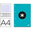 Antartik - Blocknotes - A4 - 100 vellen / 200 pagina's - van ruiten voorzien - 4 gaten - turquoise