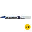 Pentel Maxiflo - Marker - niet permanent - voor whiteboard - blauw - 1.1-2.2 mm - fijn - terugtrekbaar - pak van 12