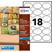 Avery - 180 Étiquettes adhésives ovales blanches - 42,3 x 63,5 mm - réf J8102-10