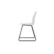 3660141232592-Lot de 2 chaises CUBE - Pieds trapèzes acier noir - assise blanche--2