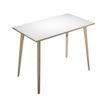 Table haute - 140 x 80 x 105 cm - Pieds bois - Blanc chants chêne