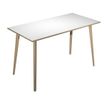 Table haute - 180 x 80 x 105 cm - Pieds bois - Blanc chants chêne