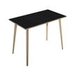 Table haute - 140 x 80 x 105 cm - Pieds bois - Frêne noir