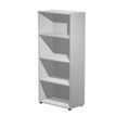 Bibliothèque haute - L80xP44xH180 cm - 3 étagères - gris aluminium